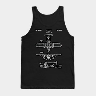 Vintage Sikorsky Plane Blueprint Patent Tank Top